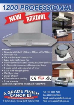 A Grade Finish Canopies 1200 Professional Rangehood -Joes BBQs Store 1 optimized cfee9c8e 07fd 4ad5 a661 fa8f7d0ebd01