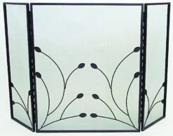 FireUp Three Fold Fire Screen With Leaf Design