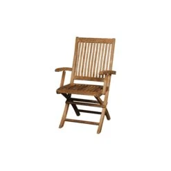 East India Madeira Folding Chair With Arms