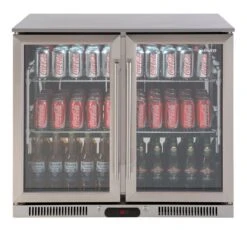 Euro 208 Litre Stainless Double Doors Beverage Cooler - EA900WFSX2