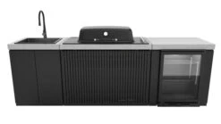 Everdure Seabreeze 3 Burner BBQ Black Modular Outdoor Kitchen With Sink & Beverage Cooler