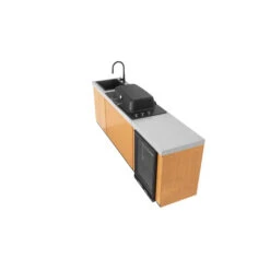 Everdure Seabreeze 3 Burner BBQ Timber Look Modular Outdoor Kitchen With Sink & Beverage Cooler -Joes BBQs Store EK3B1ASBIM P 005