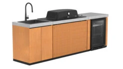 Everdure Seabreeze 3 Burner BBQ Timber Look Modular Outdoor Kitchen With Sink & Beverage Cooler -Joes BBQs Store EK3B1ASBIM P 009