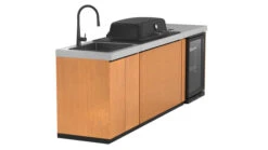 Everdure Seabreeze 3 Burner BBQ Timber Look Modular Outdoor Kitchen With Sink & Beverage Cooler -Joes BBQs Store EK3B1ASBIM P 010