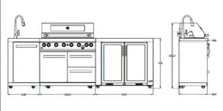 Everdure Neo Black Outdoor Kitchen -Joes BBQs Store EverdureNeoBlackKitchenDimensions