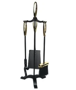 FireUp Fire Tools - Premium Range Black And Brass 3 Piece Set