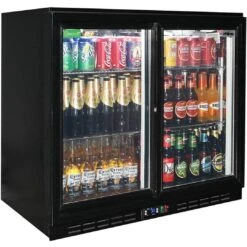 Rhino 208 Litre Black Twin Glass Door Bar Fridge - SG2H-B -Joes BBQs Store Front