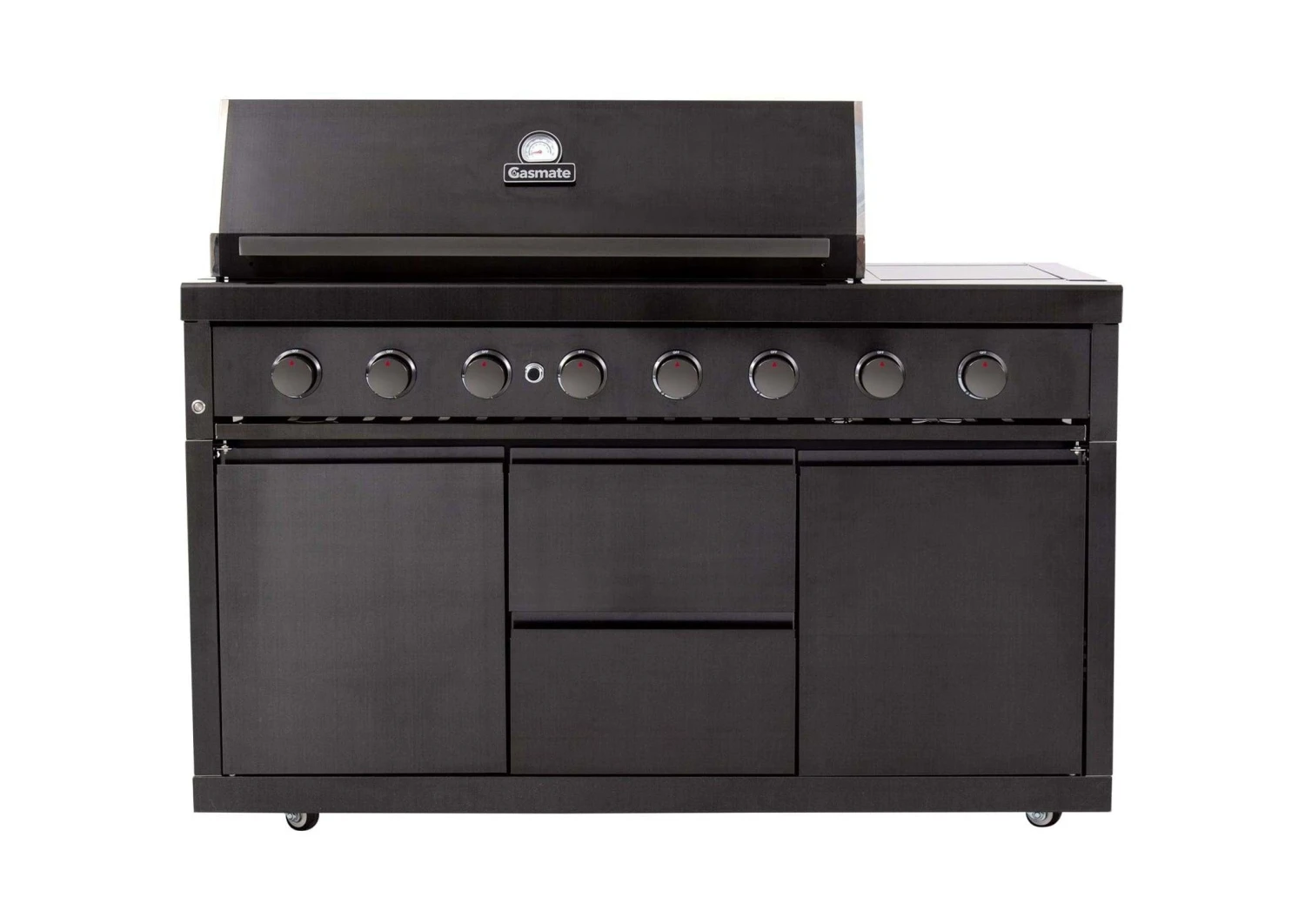 Gasmate Nova Graphite Outdoor Kitchen With 6 Burner BBQ And Double Door Fridge + Top 2 Gasmate Nova Graphite Outdoor Kitchen With 6 Burner BBQ And Double Door Fridge + Top - Image 2