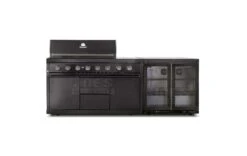 Gasmate Nova Graphite Outdoor Kitchen With 6 Burner BBQ And Double Door Fridge + Top