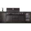 Gasmate Nova Graphite Outdoor Kitchen With Sink, 6 Burner BBQ And Double Door Fridge + Top