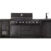 Gasmate Nova Graphite Outdoor Kitchen With Storage, Double Door Fridge + Top, BBQ, Sink And Drawers