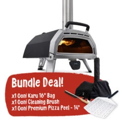 Ooni Karu 16 Inch Portable Wood And Charcoal Fired Outdoor Pizza Oven Startup Bundle