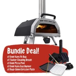 Ooni Karu 16 Inch Portable Wood Charcoal Outdoor Pizza Oven - Pro Bundle