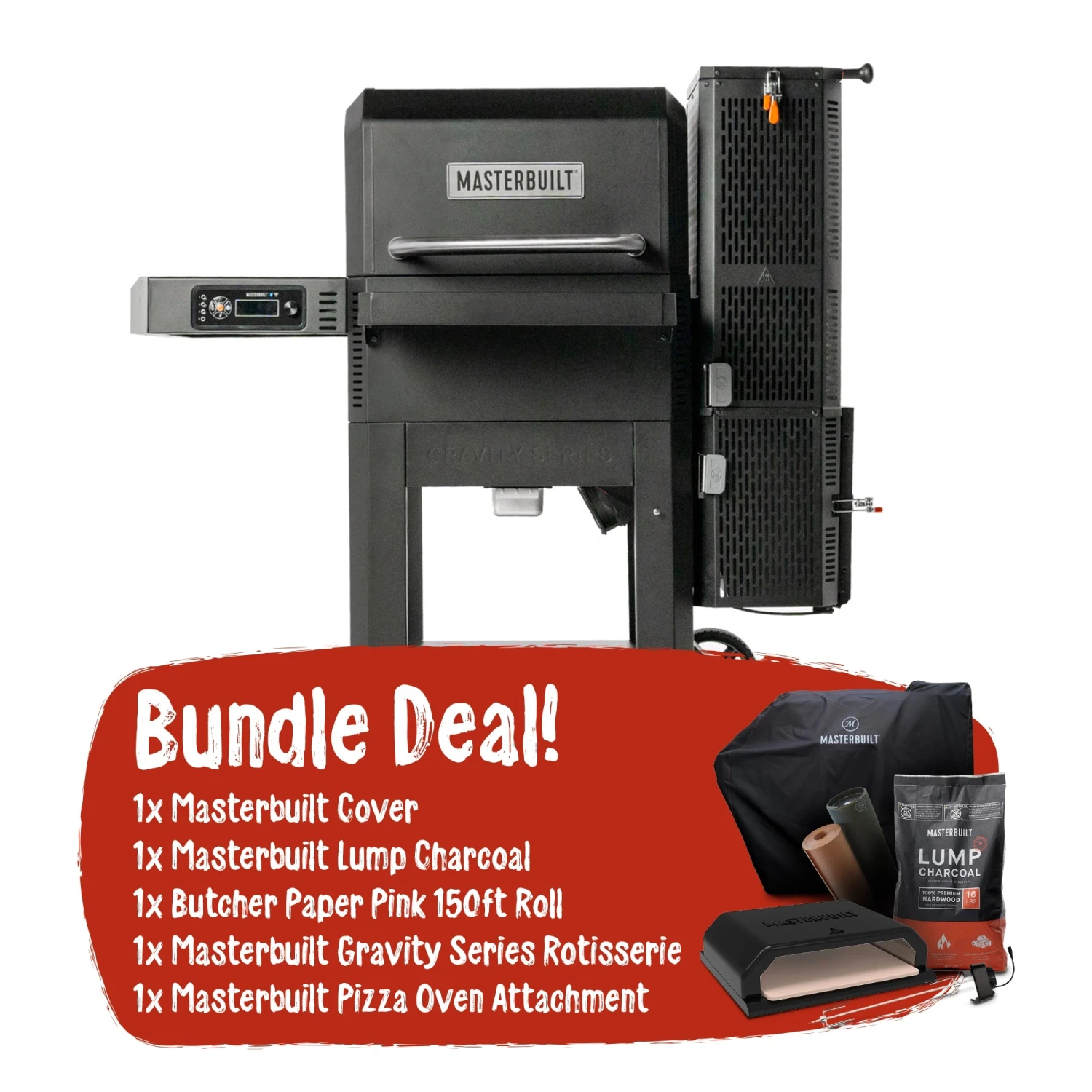 Masterbuilt Gravity Series 600 Digital Charcoal Grill + Smoker - Bundle 1 Masterbuilt Gravity Series 600 Digital Charcoal Grill + Smoker - Bundle