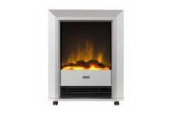 Dimplex Lee Silver 2kW Portable Electric Fire With Optiflame Log Effect