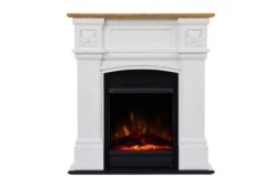 Dimplex 1.5kW Mini Windelsham Suite With LED Firebox In White And Oak Veneer Finish