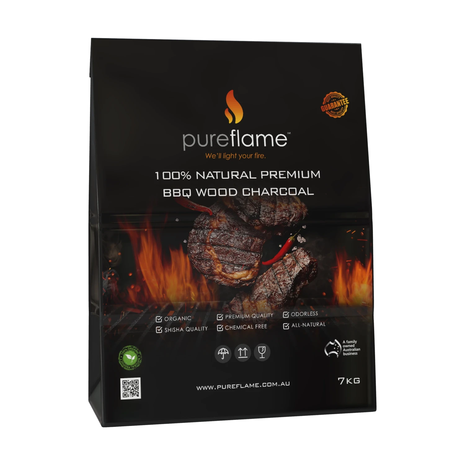 Pure Flame Premium BBQ Charcoal - 7kg Bag 1 Pure Flame Premium BBQ Charcoal - 7kg Bag