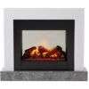 Dimplex 2Kw Ravel Optimyst 3D Electric Fire With Satin White & Black Finish With Concrete Base Effect