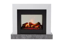 Dimplex 2Kw Ravel Optimyst 3D Electric Fire With Satin White & Black Finish With Concrete Base Effect