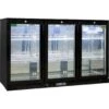 Rhino 330 Litre Commercial Glass 3 Door Bar Fridge - SG3H-B