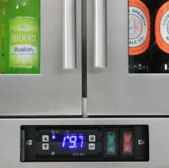 Rhino 208 Litre Twin Heated Glass Door SS Bar Fridge - SG2H-HD -Joes BBQs Store Rhino Commercial All Stainless Heated Glass 2 Door Bar Fridge 1