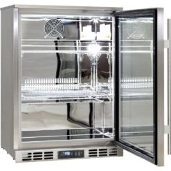 Rhino 129 Litre Single Heated Glass Door SS Bar Fridge - SG1-HD -Joes BBQs Store Rhino Glass Door Bar Fridge Stainless Steel Alfresco SG1R SS 2