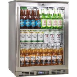 Rhino 129 Litre Single Heated Glass Door SS Bar Fridge - SG1-HD -Joes BBQs Store Rhino Glass Door Bar Fridge Stainless Steel Alfresco SG1R SS 4