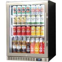 Schmick 164 Litre Single Heated Glass Door Stainless Steel Under Bench Bar Fridge - SK156-HD