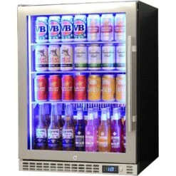 Schmick 164 Litre Single Heated Glass Door Stainless Steel Under Bench Bar Fridge - SK156-HD -Joes BBQs Store SK156 SS Schmick Owl Under Bench Quiet Fridge 7 l41i a7