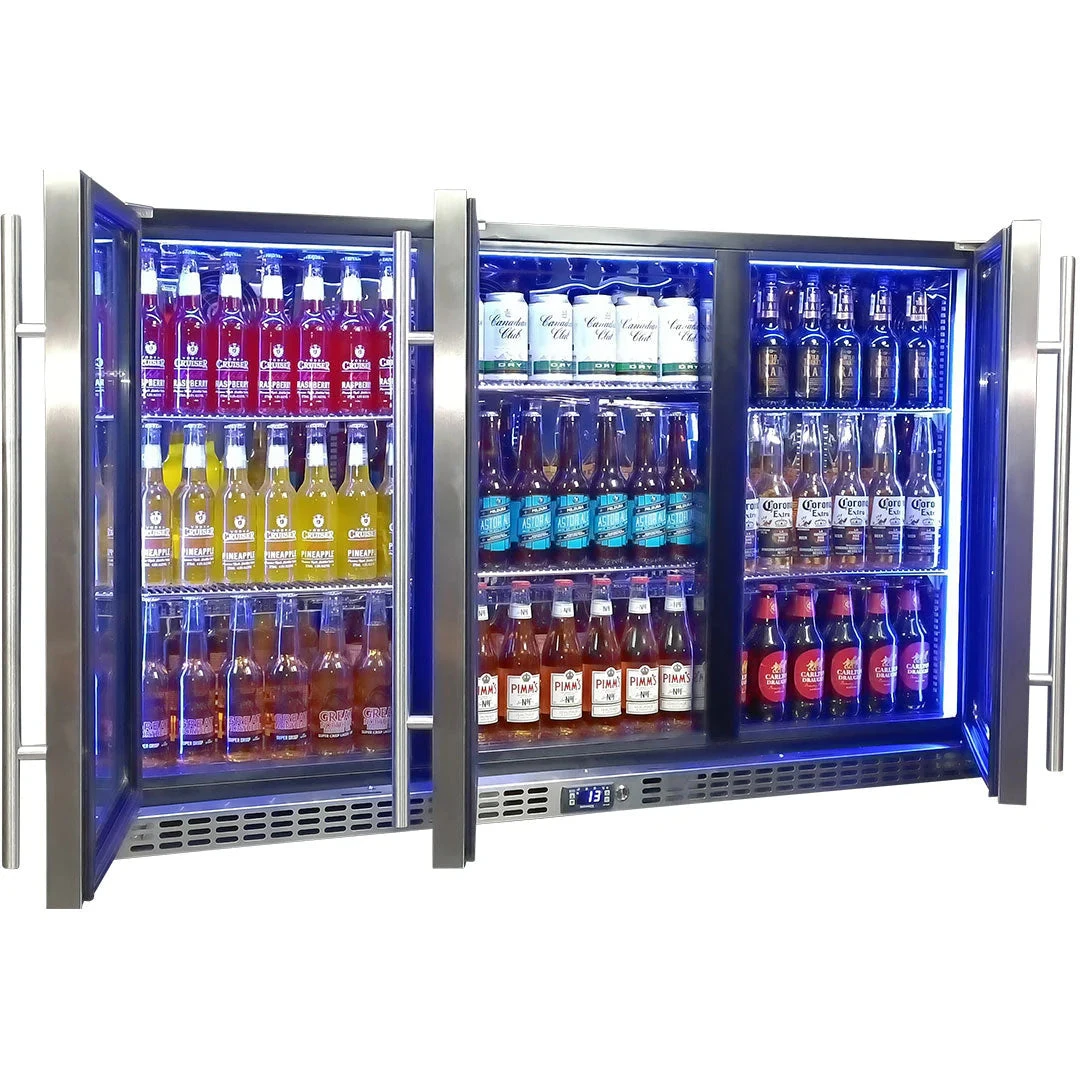 Schmick Quiet Solid 3 Door Stainless Steel Bar Fridge - SK386-SD 2 Schmick Quiet Solid 3 Door Stainless Steel Bar Fridge - SK386-SD - Image 2
