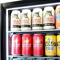 Schmick 164 Litre Black Under Bench Bar Fridge With Single Triple-Glazed Glass Door - SK156-B -Joes BBQs Store Schmick Black Under Bench Quiet Running Bar Fridge Glass Door SK156 B 16