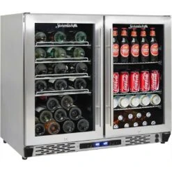 Schmick 190 Litre Twin Zone Alfresco Beer And Wine Bar Fridge - JC190-GG