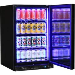 Schmick 105 Litre Black Single Glass Door Under Bench Bar Fridge - SK116-B -Joes BBQs Store Schmick Under Bench Glass Front Bar Fridge Model SK116 B 10