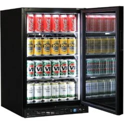 Schmick 105 Litre Black Single Glass Door Under Bench Bar Fridge - SK116-B -Joes BBQs Store Schmick Under Bench Glass Front Bar Fridge Model SK116 B 4