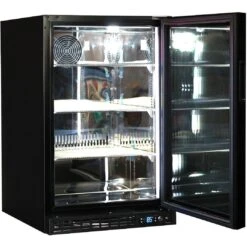 Schmick 105 Litre Black Single Glass Door Under Bench Bar Fridge - SK116-B -Joes BBQs Store Schmick Under Bench Glass Front Bar Fridge Model SK116 B 6