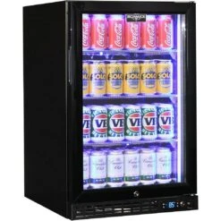 Schmick 105 Litre Black Single Glass Door Under Bench Bar Fridge - SK116-B -Joes BBQs Store Schmick Under Bench Glass Front Bar Fridge Model SK116 B 7