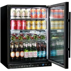 Schmick 164 Litre Black Under Bench Bar Fridge With Single Triple-Glazed Glass Door - SK156-B -Joes BBQs Store Schmick Black Under Bench Quiet Bar Fridge Model SK156 B 5