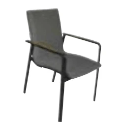 Shelta Diamond Sunbrella Padded Aluminium Dining Chair With Teak Armrests