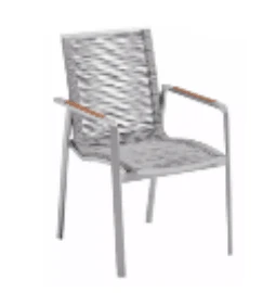 Shelta Diamond Woven Rope Back Aluminium Dining Chair 1 Shelta Diamond Woven Rope Back Aluminium Dining Chair