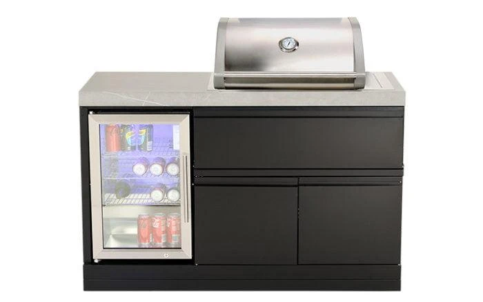 Crossray Mini Outdoor Kitchen With 2 Burner Gas BBQ And Single Fridge 1 Crossray Mini Outdoor Kitchen With 2 Burner Gas BBQ And Single Fridge