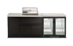 Crossray Mini Outdoor Kitchen With 2 Burner Gas BBQ With 208L Double Fridge