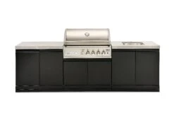 Crossray Outdoor Kitchen 4 Burner BBQ, Double Cabinet & Sink