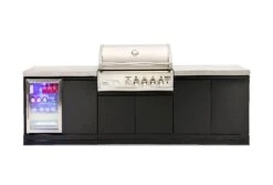 Crossray Outdoor Kitchen 4 Burner BBQ Double Cabinet & Single Fridge