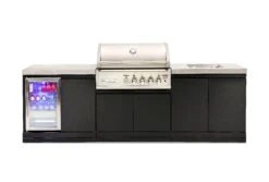 Crossray Outdoor Kitchen 4 Burner BBQ Single Fridge Storage & Sink