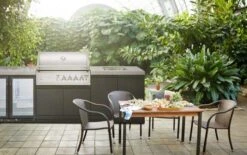 Crossray Outdoor Kitchen 4 Burner BBQ, Double Door Fridge, Storage & Sink -Joes BBQs Store TC4K 10 Insitu 700x438 1