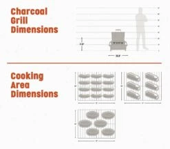 Oklahoma Joes Tabletop Rambler Charcoal Grill -Joes BBQs Store TabletopRamblerCharcoalGrillBBQDimensionsandCookingarea