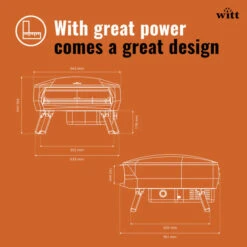 WITT Etna Fermo 16 Inch Gas Single Burner Pizza Oven - Orange -Joes BBQs Store WITT Etna Fermo Gas Powered Pizza Oven 16 Black 5 695x695 3e9cfd9b fe43 4775 8f89 14922e6d5258