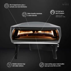 WITT Etna Fermo 16 Inch Gas Single Burner Pizza Oven - Graphite -Joes BBQs Store WITT Etna Fermo Gas Powered Pizza Oven 16 Graphite 695x695 854c94c1 ed5b 4902 bf58 769b6e4902ce