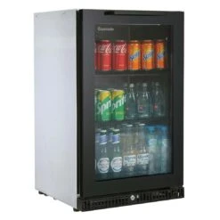 Gasmate 97 Litre Premium Single Glass Door Bar Fridge With Black Interior - BFR1088