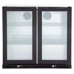 Gasmate 187 Litre Premium Double Glass Door Bar Fridge With Aluminium Interior - BFR2080 -Joes BBQs Store bfr2080 gasmate glass door bar fridge 01 web wfsizlaoasla